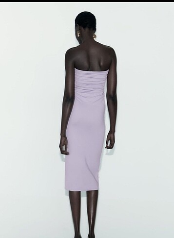 Zara Zara midi streç elbise lila