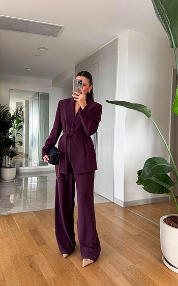 PREMİUM BELİ KEMERLİ MÜRDÜM BLAZER CEKET