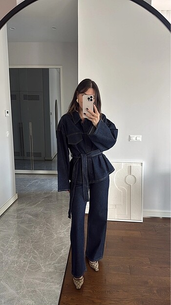 Pantolon ceket denim takım