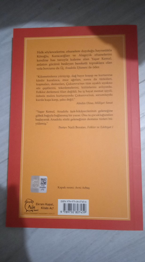 Yaşar Kemal - Üç Anadolu Efsanesi - Görsel 2