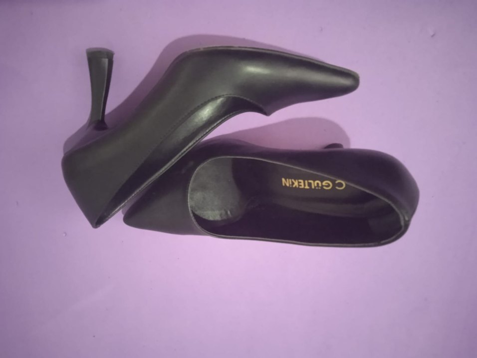 Klasik Siyah Blok Topuklu Stiletto - Görsel 2