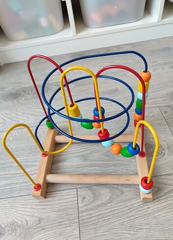 Montessori Ahşap Koordinasyon Eğitici Boncuk Yürütme Oyuncağı or