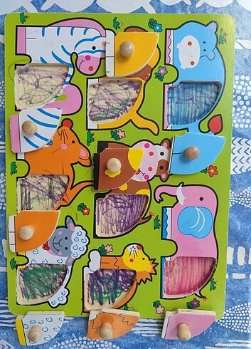 Diğer Tutamaçlı Bul Tak Puzzle / Yapboz Hayvanlar