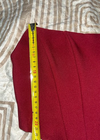 Trendyolmilla Bordo Straplez Drapeli Mini Bustiyer - Görsel 4