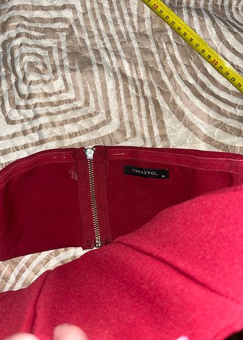 Trendyolmilla Bordo Straplez Drapeli Mini Bustiyer - Görsel 7