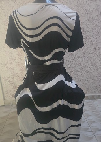 Sheinside Zebra Desenli Drapeli Elbise