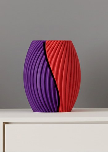 Renkli Dalgalı Desenli Vazo Seti - Görsel 5