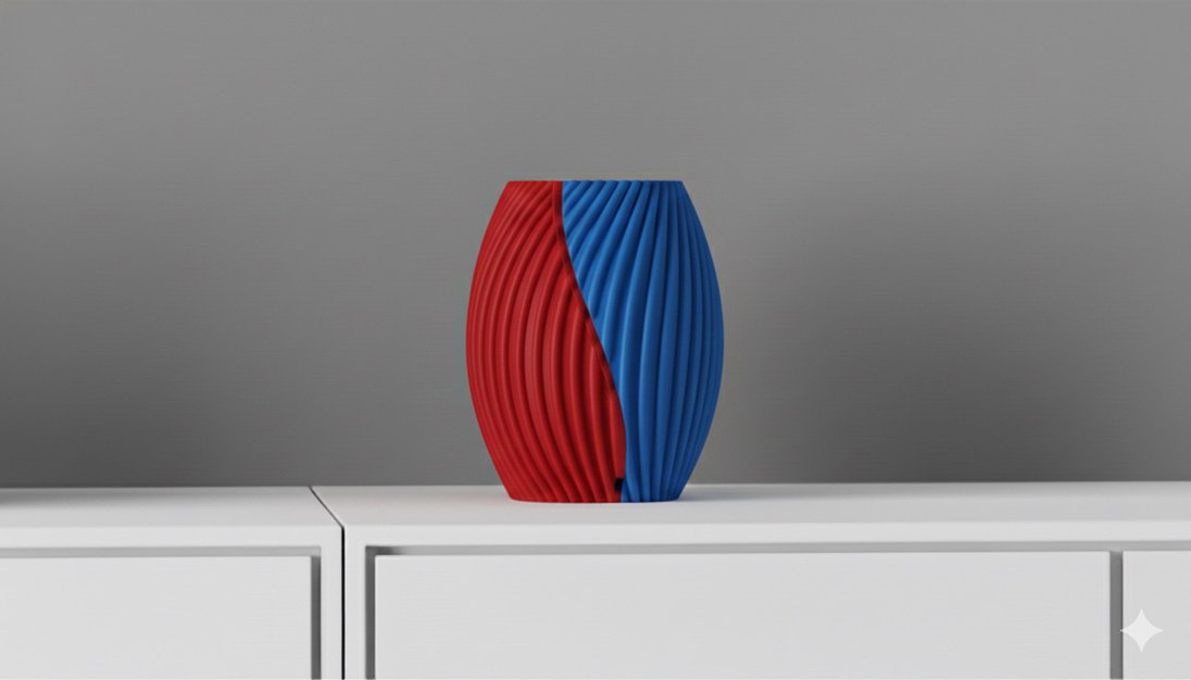 Renkli Dalgalı Desenli Vazo Seti - Görsel 4