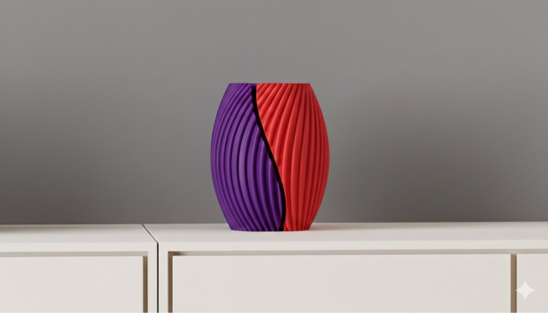 Renkli Dalgalı Desenli Vazo Seti - Görsel 5