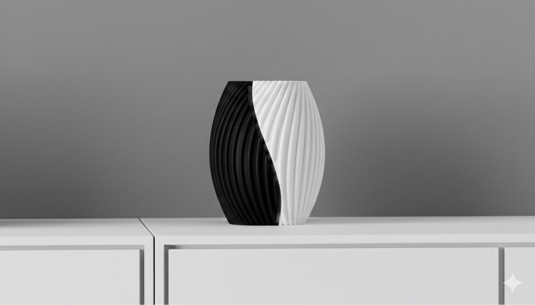 Renkli Dalgalı Desenli Vazo Seti - Görsel 3