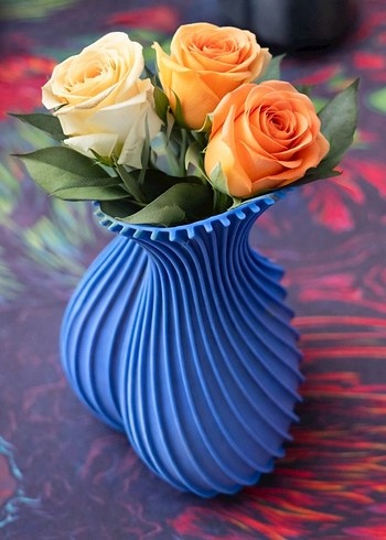 Pastel Renkli Dalgalı Seramik Vazo - Görsel 3