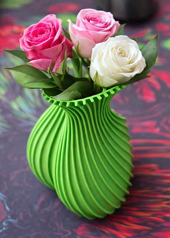 Pastel Renkli Dalgalı Seramik Vazo - Görsel 4