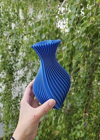 Pastel Renkli Dalgalı Seramik Vazo - Görsel 6