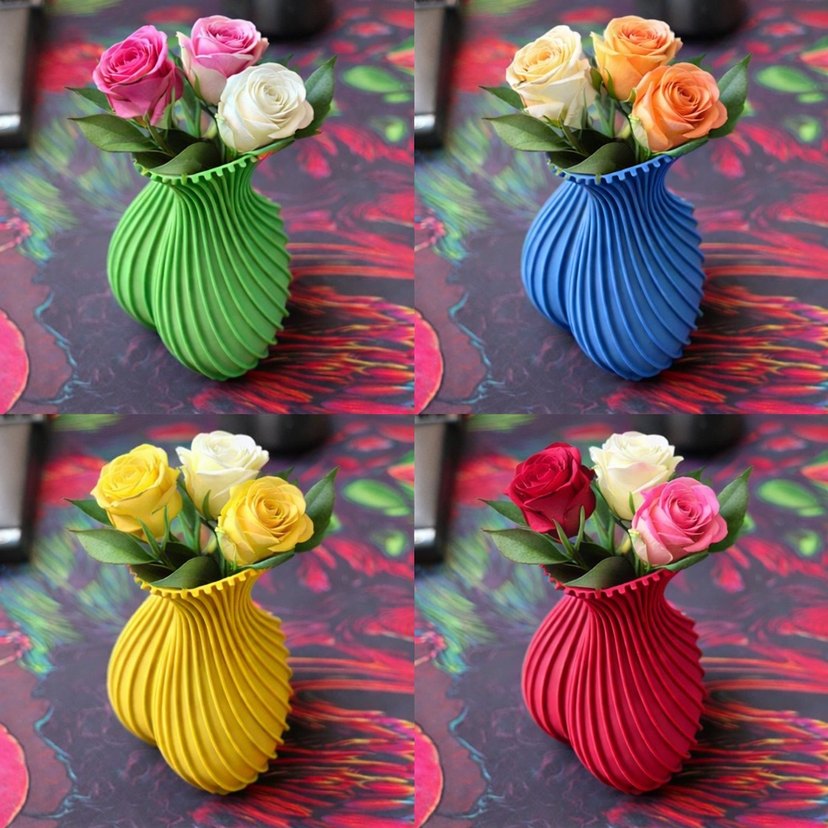 Pastel Renkli Dalgalı Seramik Vazo - Görsel 2