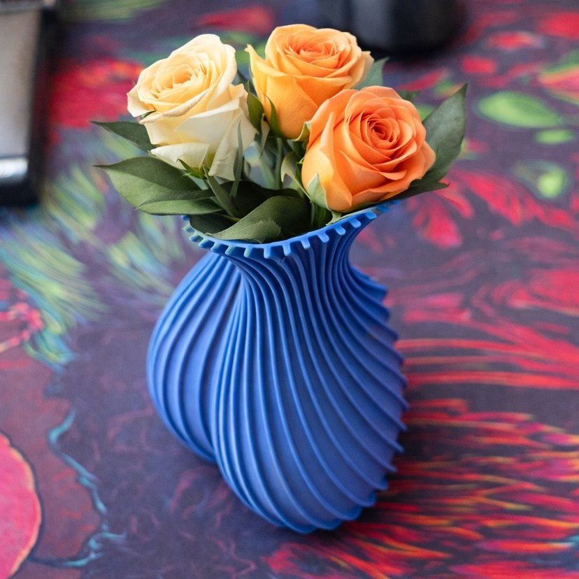 Pastel Renkli Dalgalı Seramik Vazo - Görsel 3