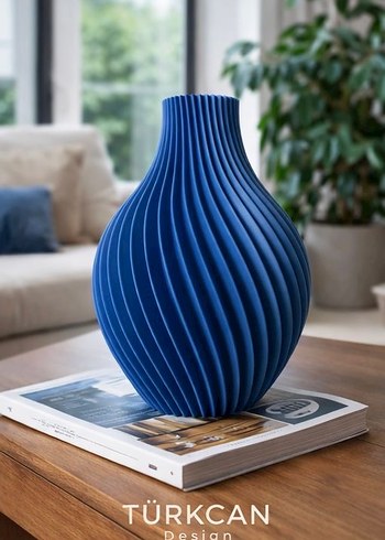 Renkli Dalgalı Tasarım Vazo - Görsel 8