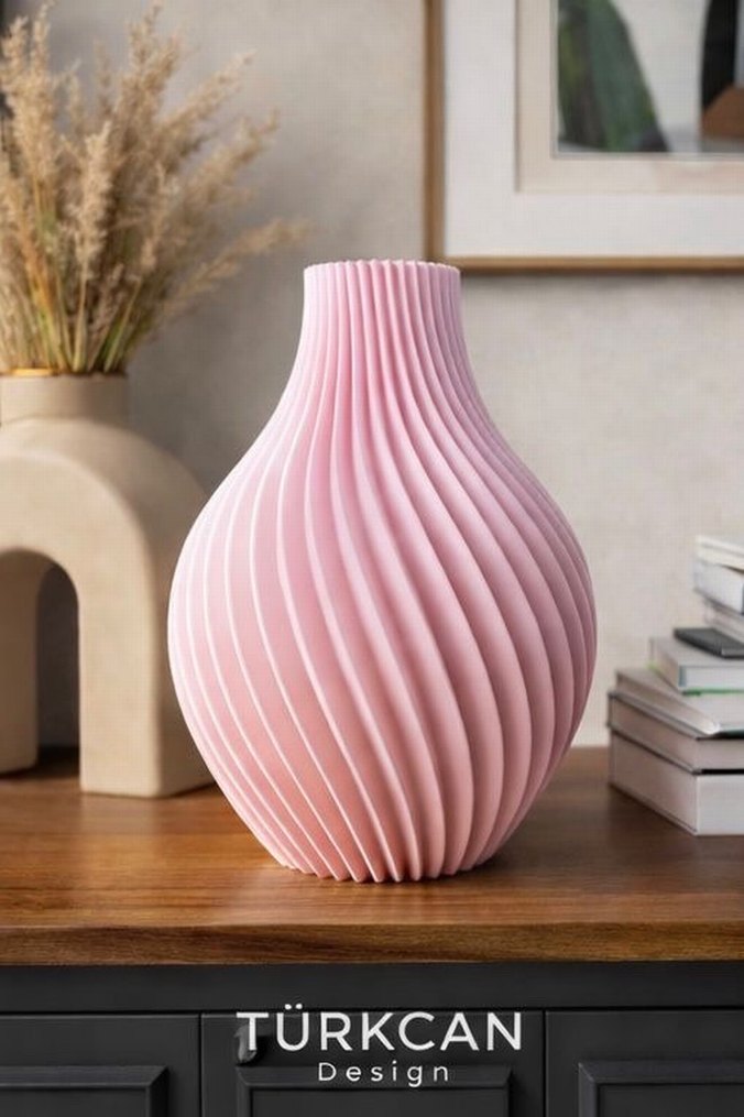 Renkli Dalgalı Tasarım Vazo - Görsel 3