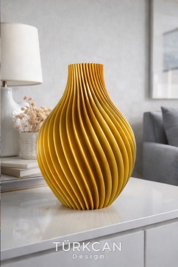 Renkli Dalgalı Tasarım Vazo - Görsel 4