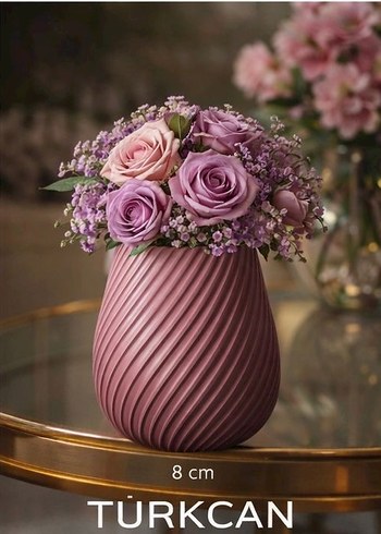 Turkcan 8 cm Pembe Vazolu Pastel Çiçek Aranjmanı - Görsel 2