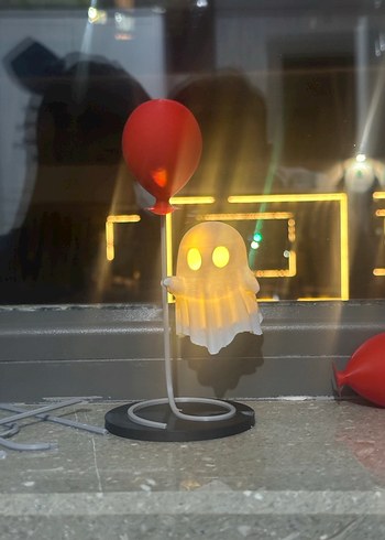 Kırmızı Balonlu Hayalet Masa Lambası - Görsel 3