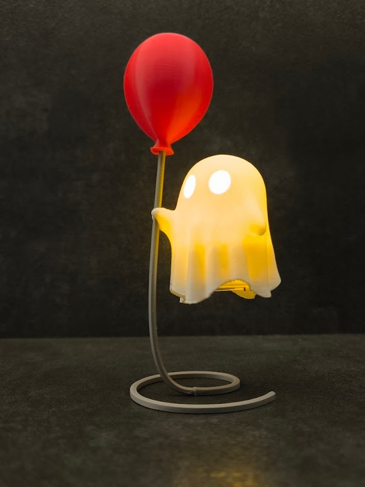 Kırmızı Balonlu Hayalet Masa Lambası - Görsel 4