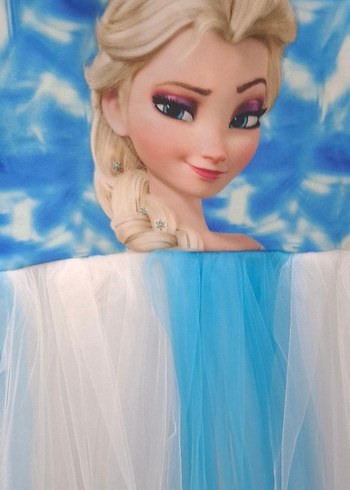 Mavi Elsa Kız Çocuk Elbise - Görsel 2