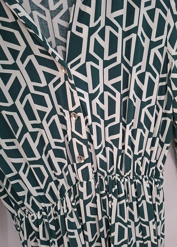 Gri Desenli Uzun Bohem Elbise - Görsel 3