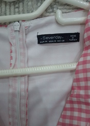 Pembe Kareli Kısa Kollu Mini Elbise - Görsel 2