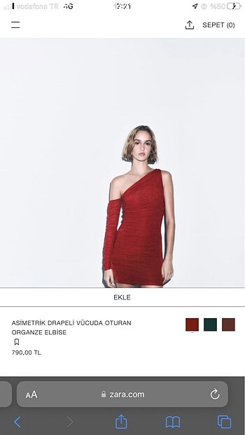 Zara kırmızı elbise
