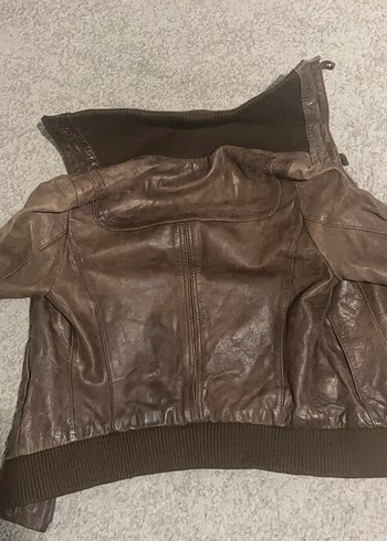 Kahverengi Deri Ceket - Görsel 3