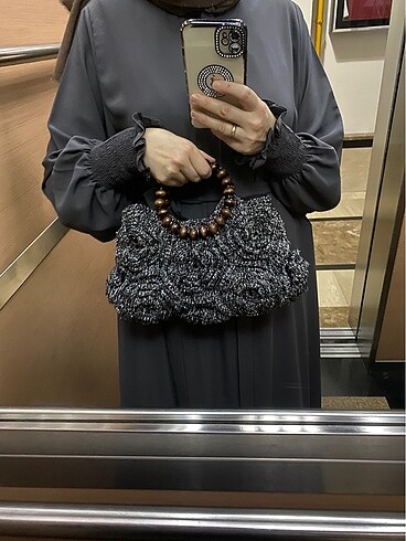 Beden siyah Renk El örgüsü çanta