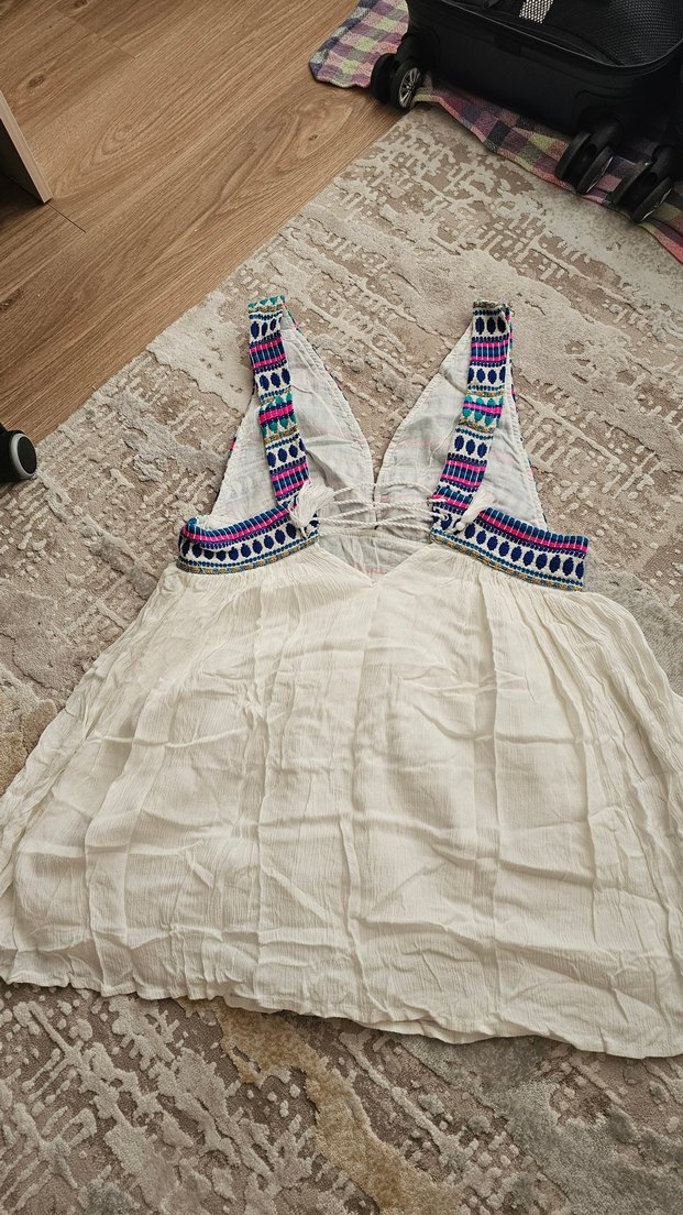 Nakışlı Bohem plaj elbisesi - Görsel 3