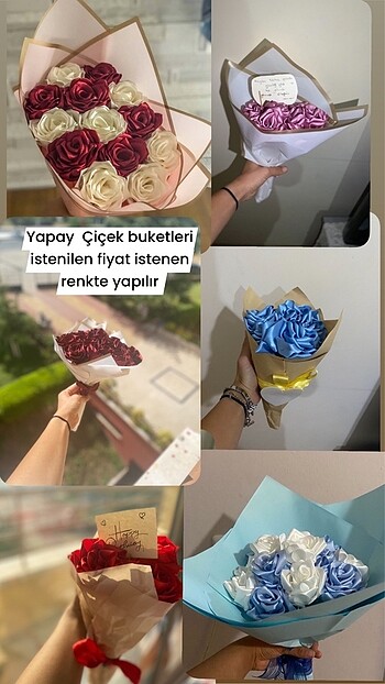 Yapay gül buketler