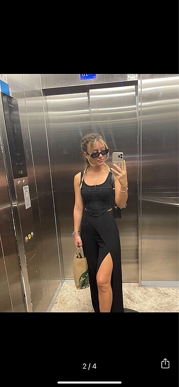 Diğer Siyah crop bluz