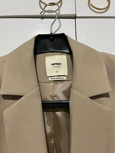 36 Beden camel Renk Koton Blazer