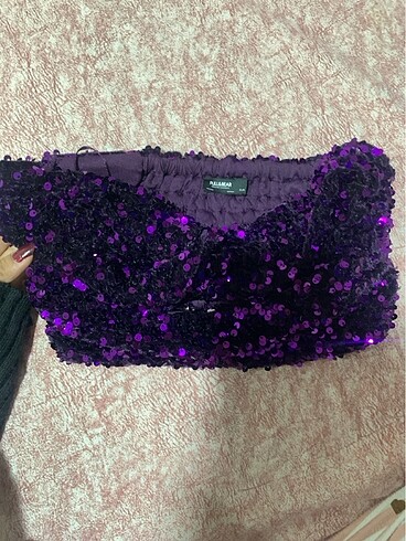 xs Beden Pull&bear payetli top
