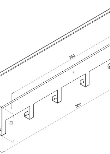 Diğer Metal kancalı raf 2liset 30cm.