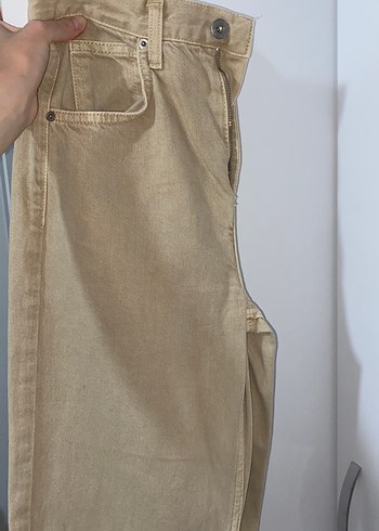 32 Beden Bej Kadın Keten Regular Fit Pantolon