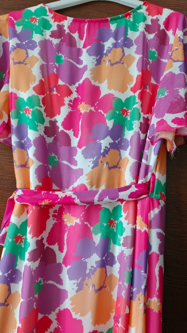 Şifon Çiçekli Elbise - Görsel 3