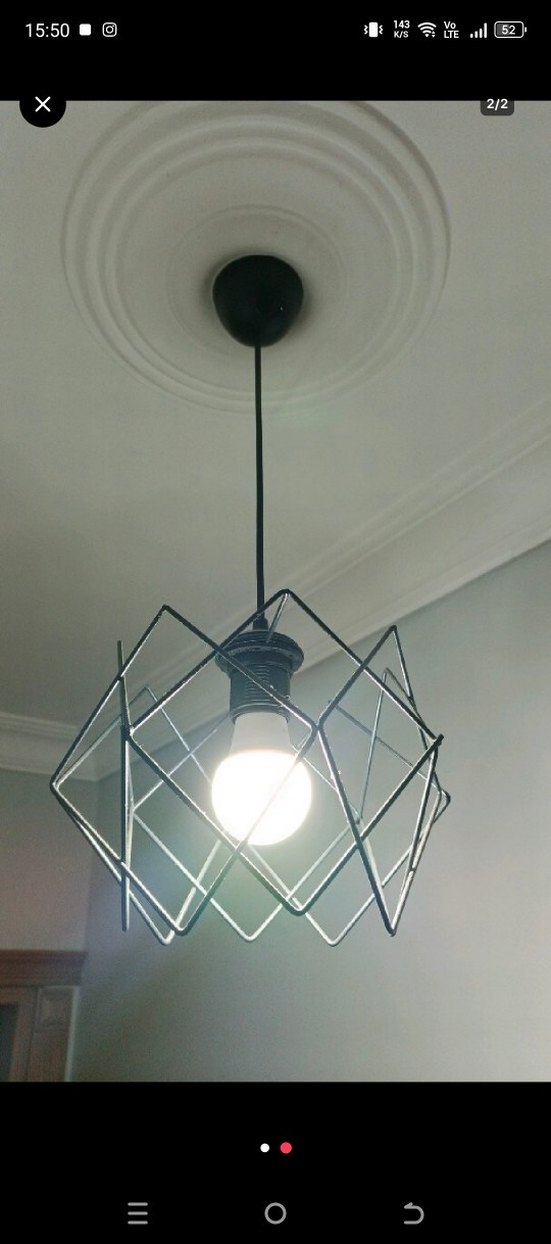 2 Adet Siyah Metal Avize - Görsel 2