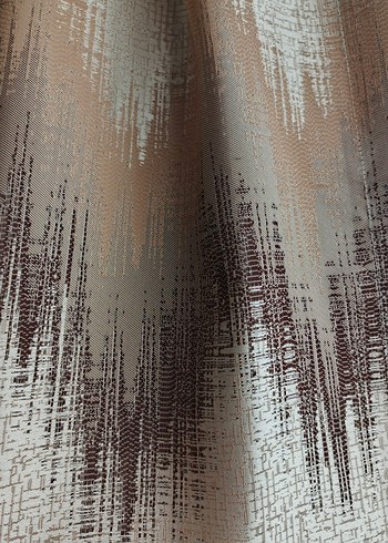 2 Adet Bej Desenli Fon Perde - Görsel 2