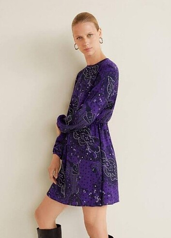 Mango mini paisley elbise