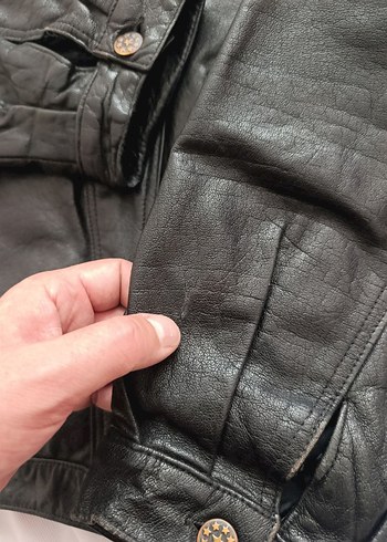 Hakiki Deri Ceket Trucker Model - Görsel 7