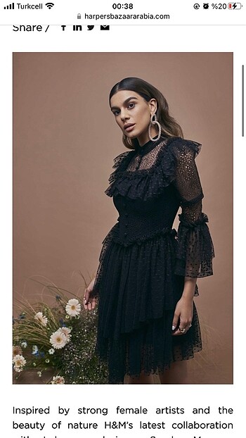 H&M siyah dantelli elbise