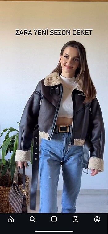 Zara crop kürk ceket s beden