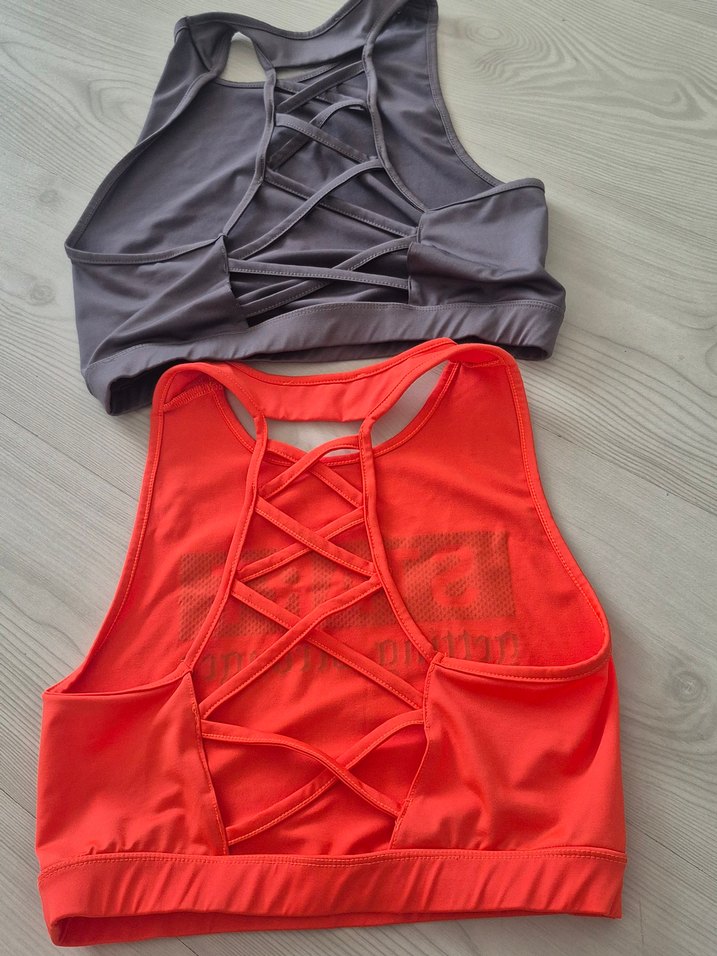 2 adet Kadın Kırmızı Straplez Mini Spor Üst - Görsel 2