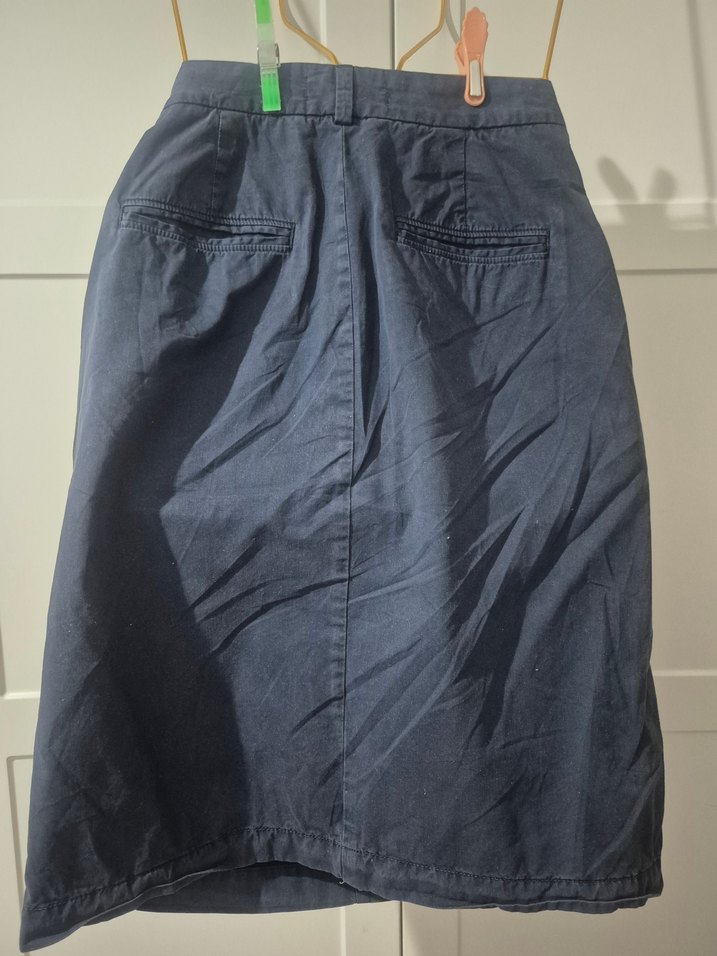 Lacivert Hamile Midi Kot Etek - Görsel 2