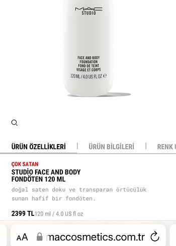 MAC MAC Studio Beyaz Fondöten 120 ml