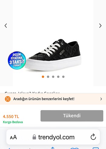 Guess jelexa kadin siyah sneaker