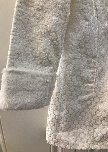 Kadın Beyaz Kürklü Midi sabahlık - Görsel 4